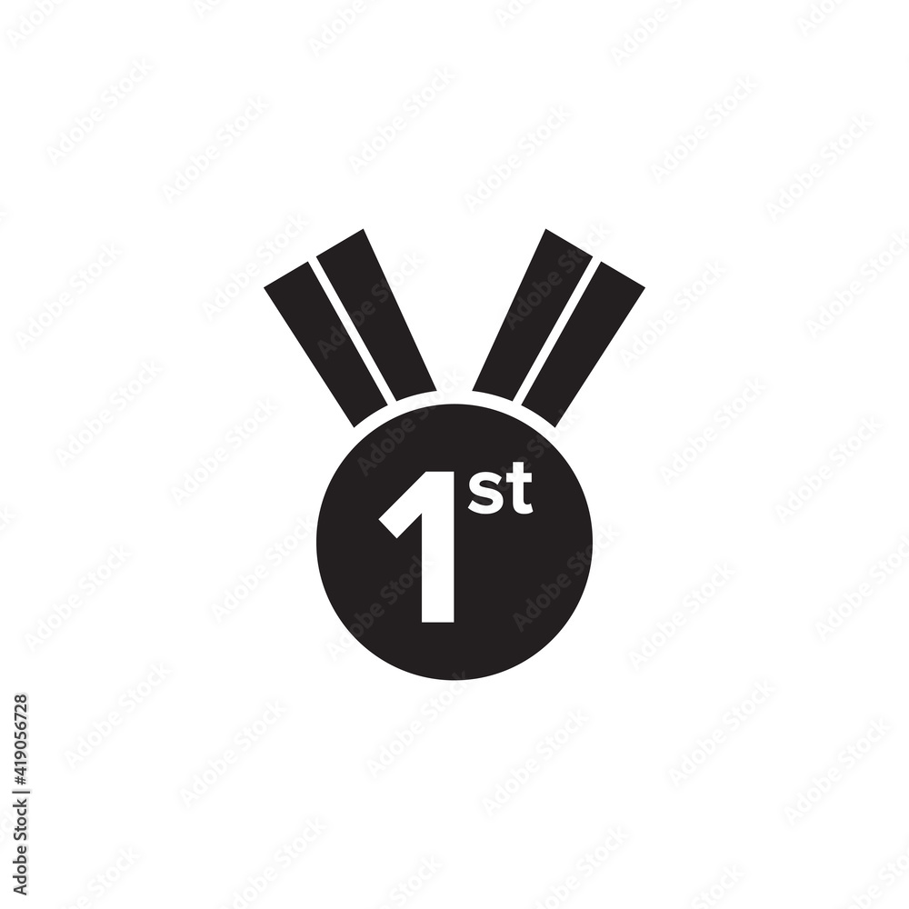 Medal logo design for first winner template Medal logo design for first winner template