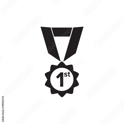 Medal logo design for first winner template