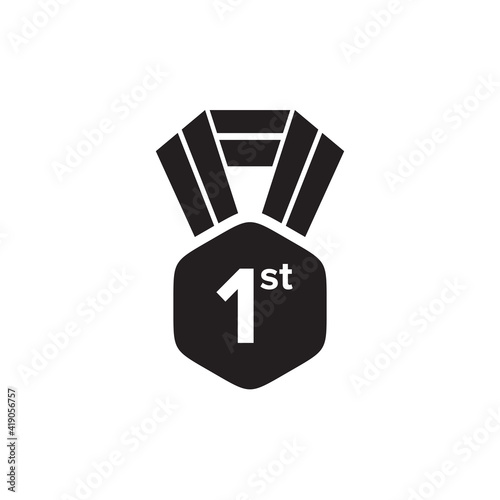 Medal logo design for first winner template