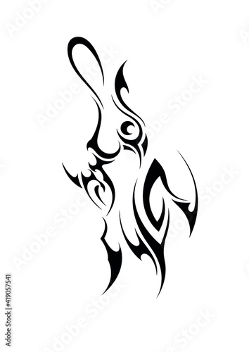 forest rabbit abstract ethnic tattoo pill symbol sticker 