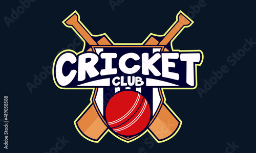 Creative cricket icon logo vector template
