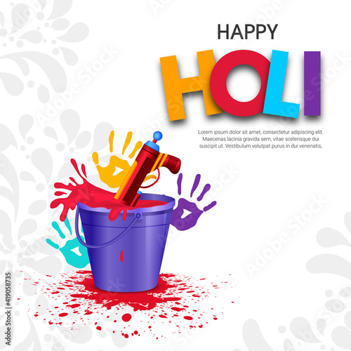 illustration of abstract colorful Happy Holi background
