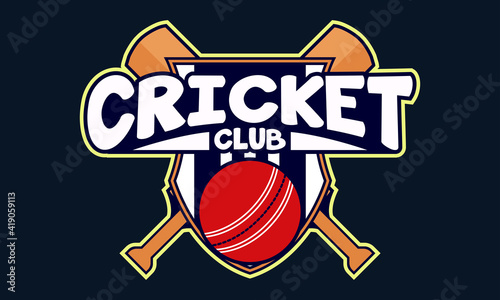 Creative cricket icon logo vector template

