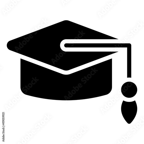 Academic cap icon in modern style, mortarboard