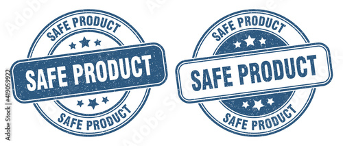 safe product stamp. safe product label. round grunge sign
