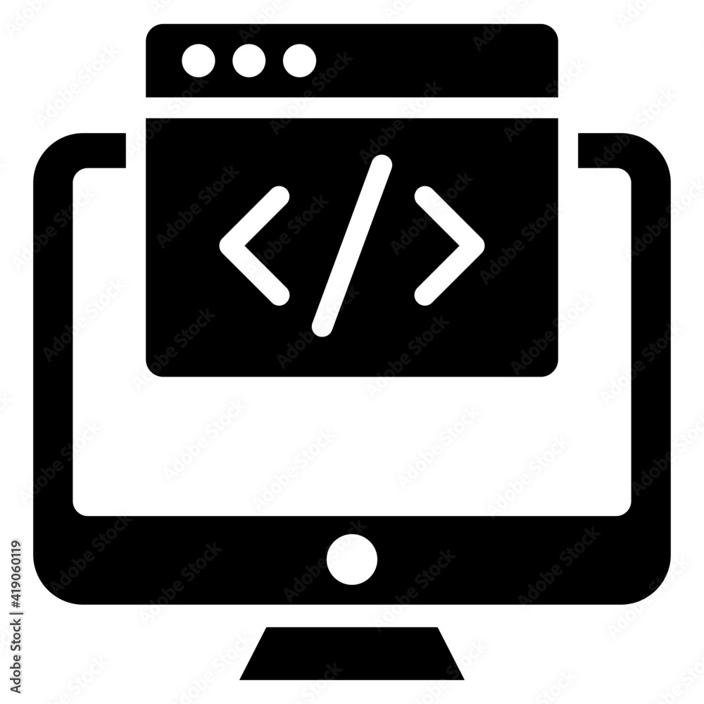 An icon design of web coding, editable vector An icon design of web coding, editable vector