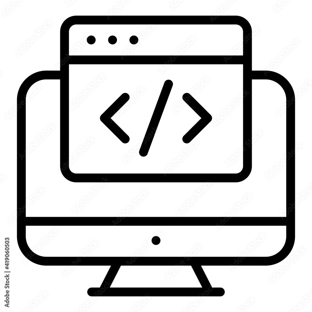 An icon design of web coding, editable vector An icon design of web coding, editable vector