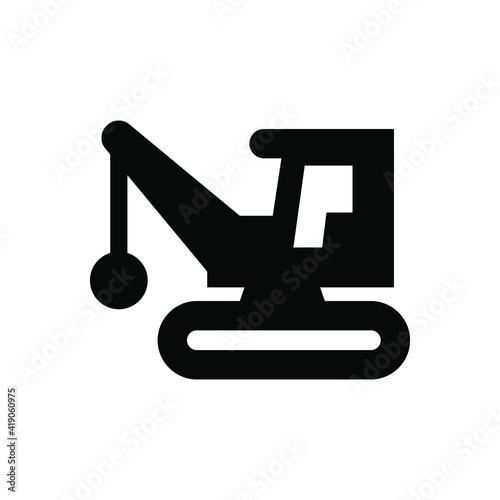 Wrecking ball crane machine icon