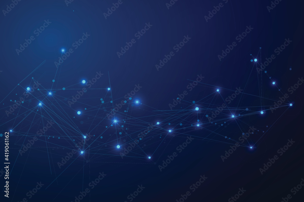 Abstract connect dots, Polygonal background. Technology hi tech connecting digital data design concept, vector illustration