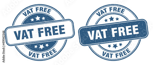 vat free stamp. vat free label. round grunge sign