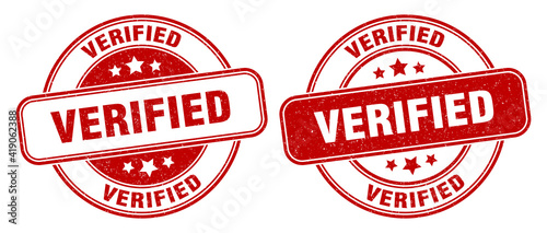 verified stamp. verified label. round grunge sign