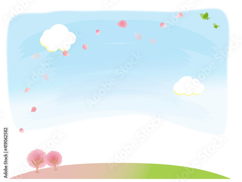 桜の木と青空