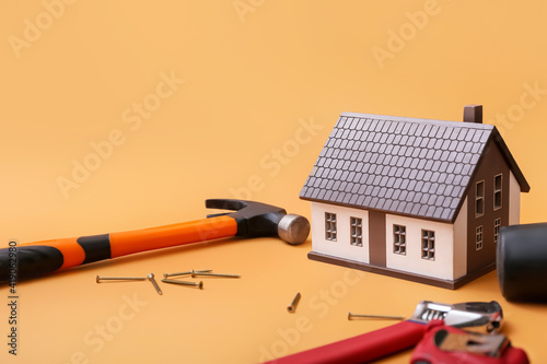 Model of house with constru...