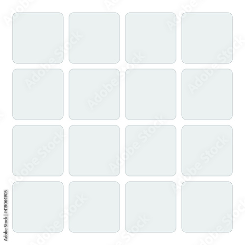 Templates collage 16 frames photos parts, picture or illustration. Vector frames. Board and branding Presentation. Poster frame mockup.
