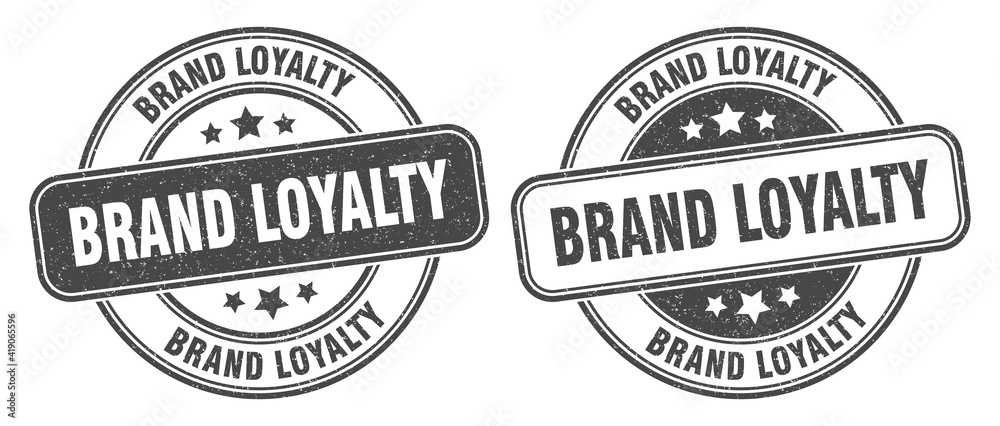 brand loyalty stamp. brand loyalty label. round grunge sign