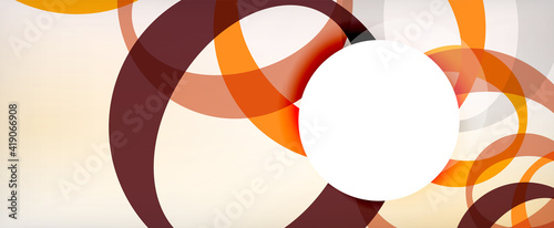 Ring geometric shapes, o letter repetition wallpaper. Abstract background for business or technology presentations, internet posters or web brochure covers