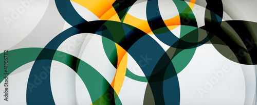 Ring geometric shapes, o letter repetition wallpaper. Abstract background for business or technology presentations, internet posters or web brochure covers