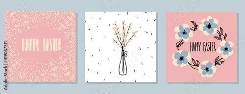 A set of Easter cards in the Scandinavian style