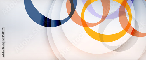 Ring geometric shapes, o letter repetition wallpaper. Abstract background for business or technology presentations, internet posters or web brochure covers