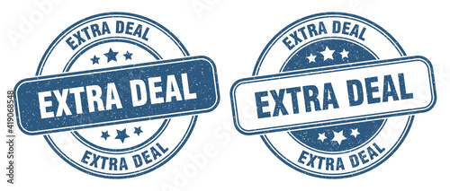 extra deal stamp. extra deal label. round grunge sign