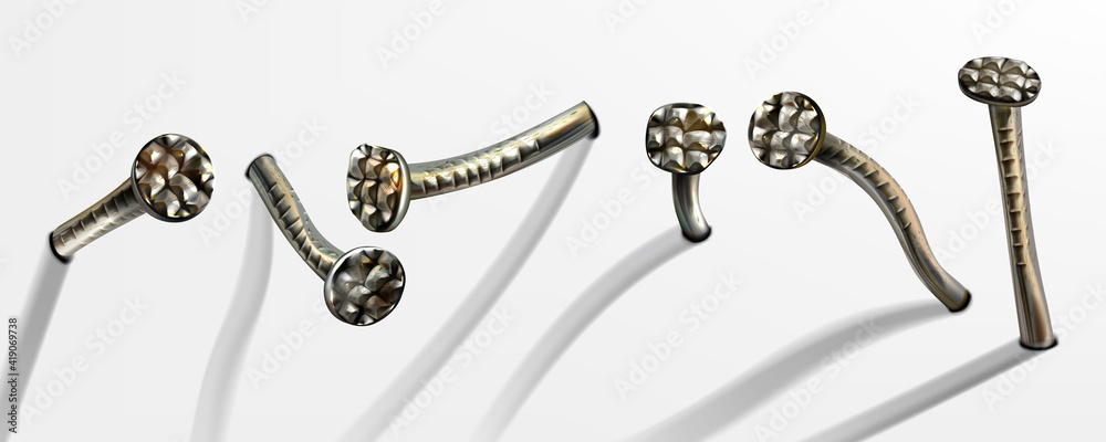 Hardware screw bolt nut nail metal hook Royalty Free Vector