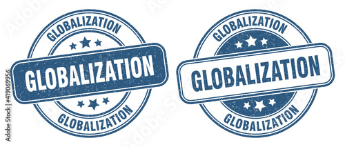 globalization stamp. globalization label. round grunge sign