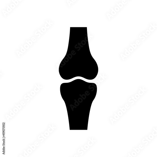 Human organ collection. Vector flat modern anatomical icon illustration. Black bones joint symbol isolated on white background. Health care medical sign. Design element for orthopaedy.