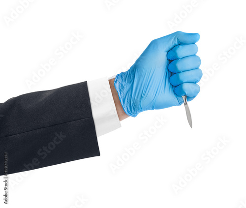 Scalpel in doctor hand