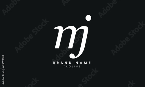 Alphabet letters Initials Monogram logo MJ, JM, M and J