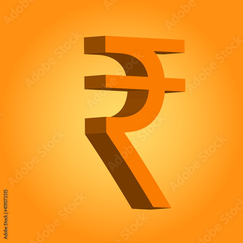 Golden Indian 3d rupee currency Symbol illustration, Business Financial background, wealth and success