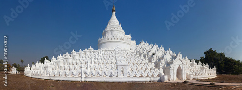 The Hsinbyume Pagoda on the northern side of Mingun in Sagaing Region in Mandalay, Myanmar photo