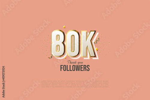 80k followers with graffiti figure illustration.