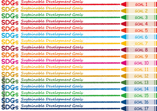 SDGsCMYK指定色クレヨンアイコンセット
