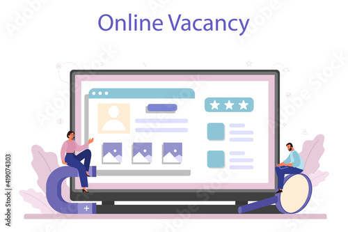 Headhunting online service or platform. Idea of business recruitment