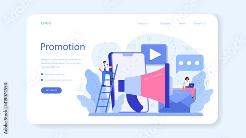 Interaction with a customer web banner or landing page. Marketing technique