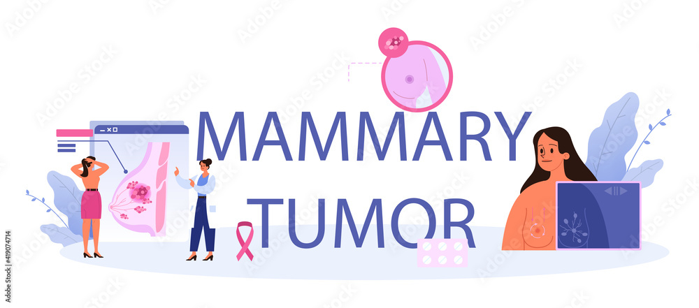 Mammary tumor typographic header. Consultation with doctor Mammary tumor typographic header. Consultation with doctor