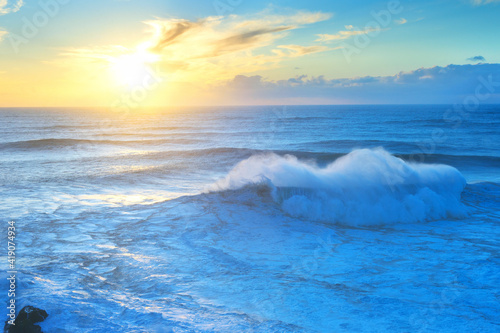 Waves Atlantic ocean sunset...