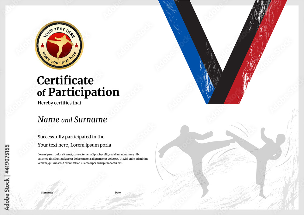 Certificate template sport theme with border frame, Diploma design