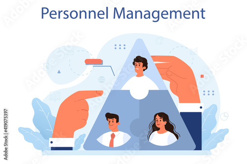 Personnel management concept. Business recruitment and empolyee adaptation
