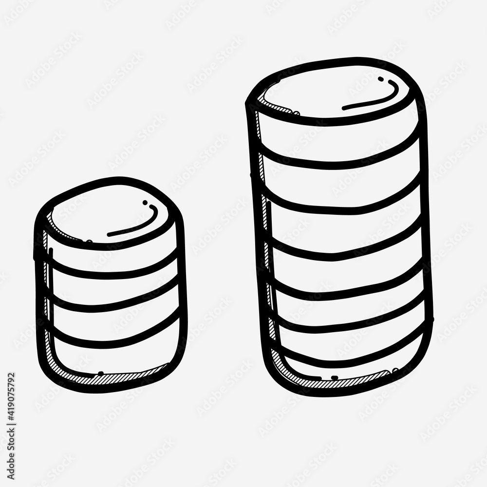 Coin doodle vector icon. Drawing sketch illustration hand drawn line eps10 Coin doodle vector icon. Drawing sketch illustration hand drawn line eps10