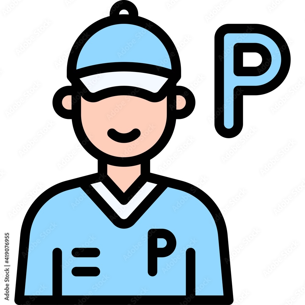 Valet boy icon, Parking lot related vector Valet boy icon, Parking lot related vector