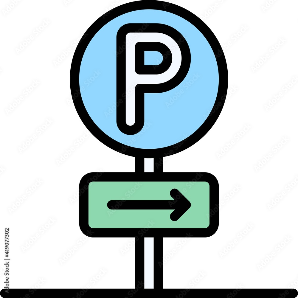 Directional Parking sign icon, Parking lot related vector Directional Parking sign icon, Parking lot related vector