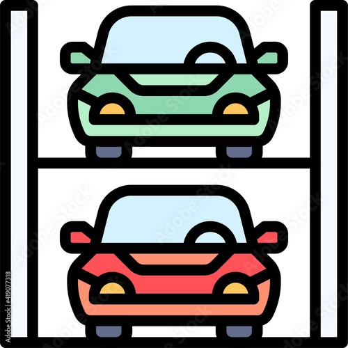 Car parking system icon, Parking lot related vector