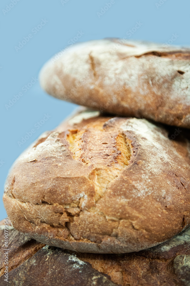 Sourdough bread. Bakery bread with golden crust bread