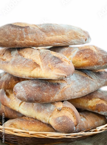 Sourdough bread. Bakery bread with golden crust bread