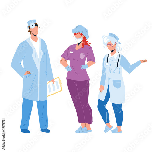 Hospital People Doctor And Nurse Colleagues Vector
