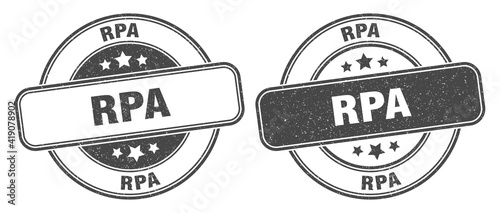 rpa stamp. rpa label. round grunge sign