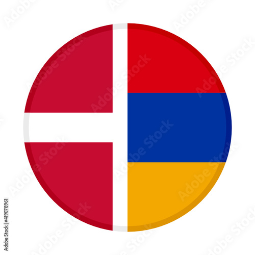 round icon with denmark and armenia flags 