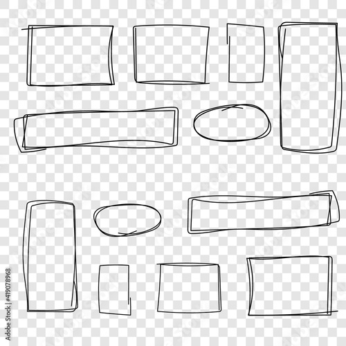 Set of Doodle lines and curves vector.