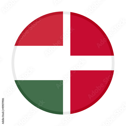 round icon with hungary and denmark flags